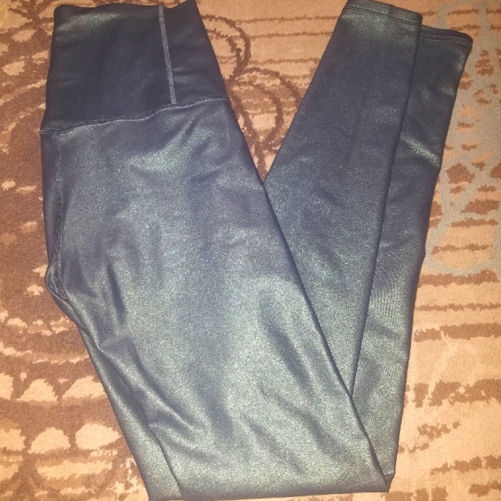 Metallic Green Active Go-Dry Leggings M Tall